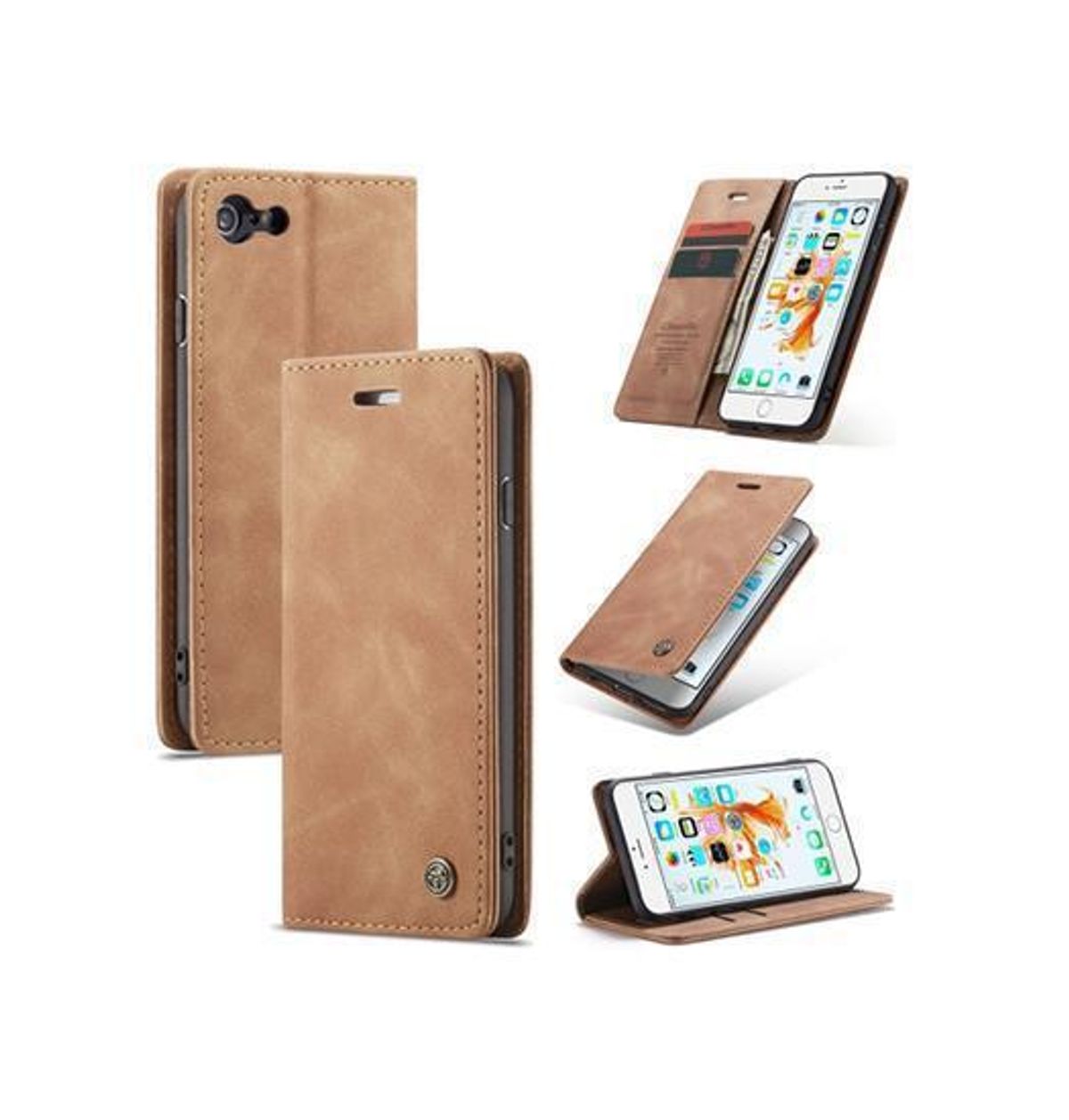 iPhone 6/6s - CaseMe&trade; Noble Læder Etui / Pung - Brun