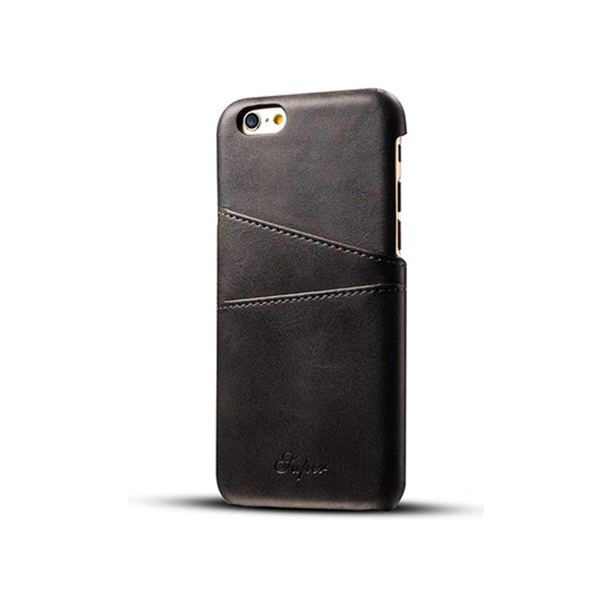 iPhone 6/6s - NX Design&trade; Læder Cover M. Kortholder - Sort