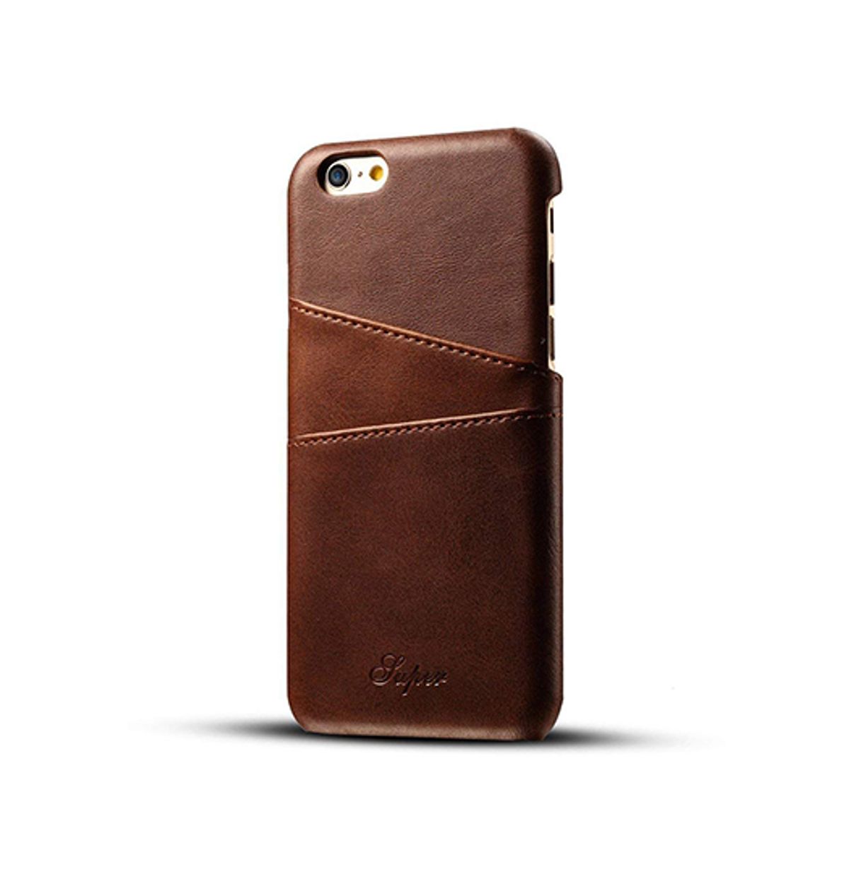 iPhone 6/6s Plus - NX Design Læder Cover M. Kortholder - Brun