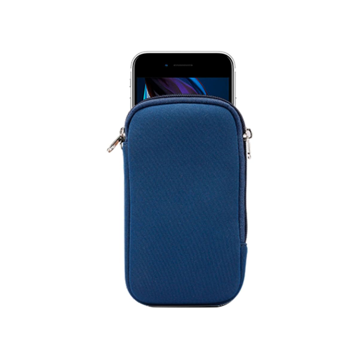 iPhone 6/6s Plus - Simple Nylon Sleeve Etui M. Lynlås - Navy / Blå