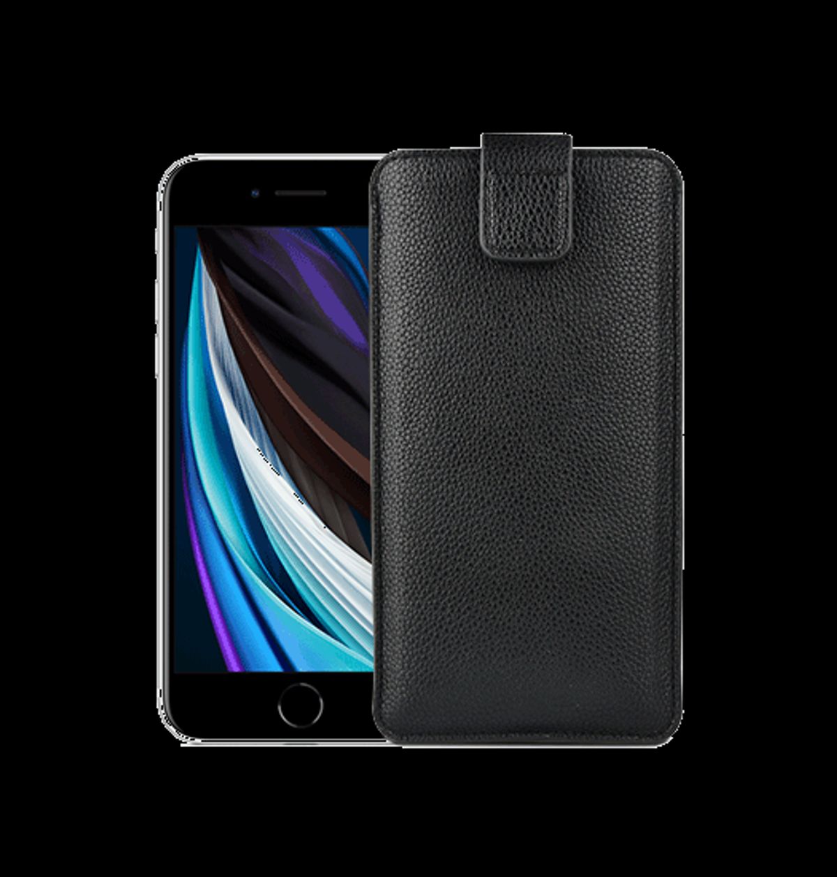 iPhone 6/6s Plus - Verona Læder Sleeve M. Lukning - Black Onyx