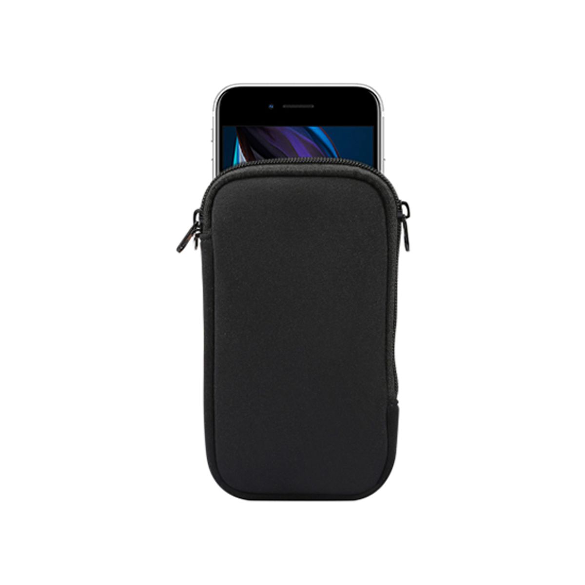 iPhone 7/8 Plus - Simple Nylon Sleeve Etui M. Lynlås - Jet Black