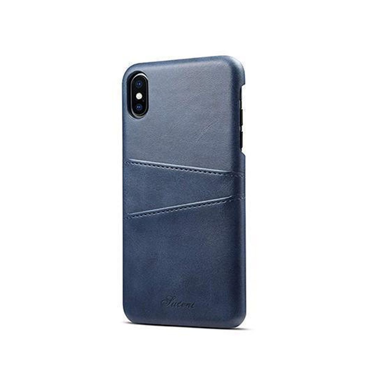 iPhone X/Xs - NX Design Læder Cover M. Kortholder - Blå