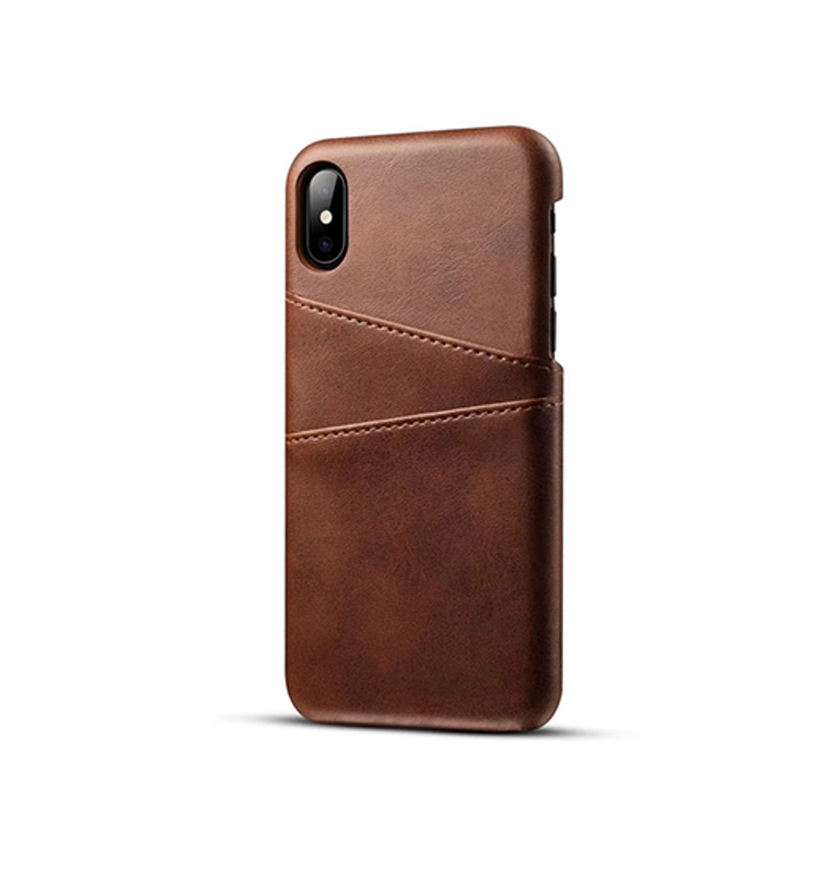 iPhone X/Xs - NX Design Læder Cover M. Kortholder - Brun