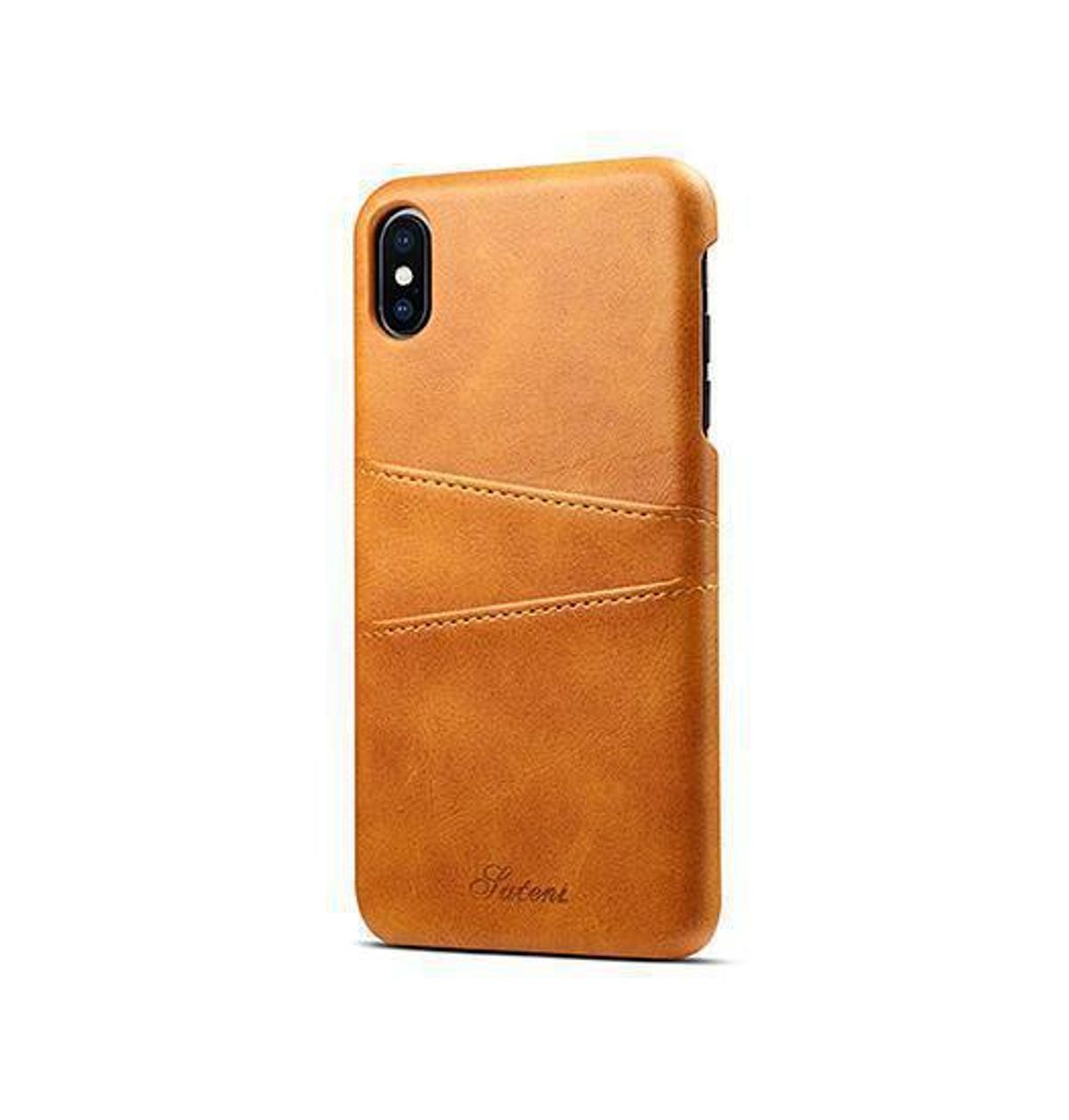 iPhone X/Xs - NX Design Læder Cover M. Kortholder - Lysebrun