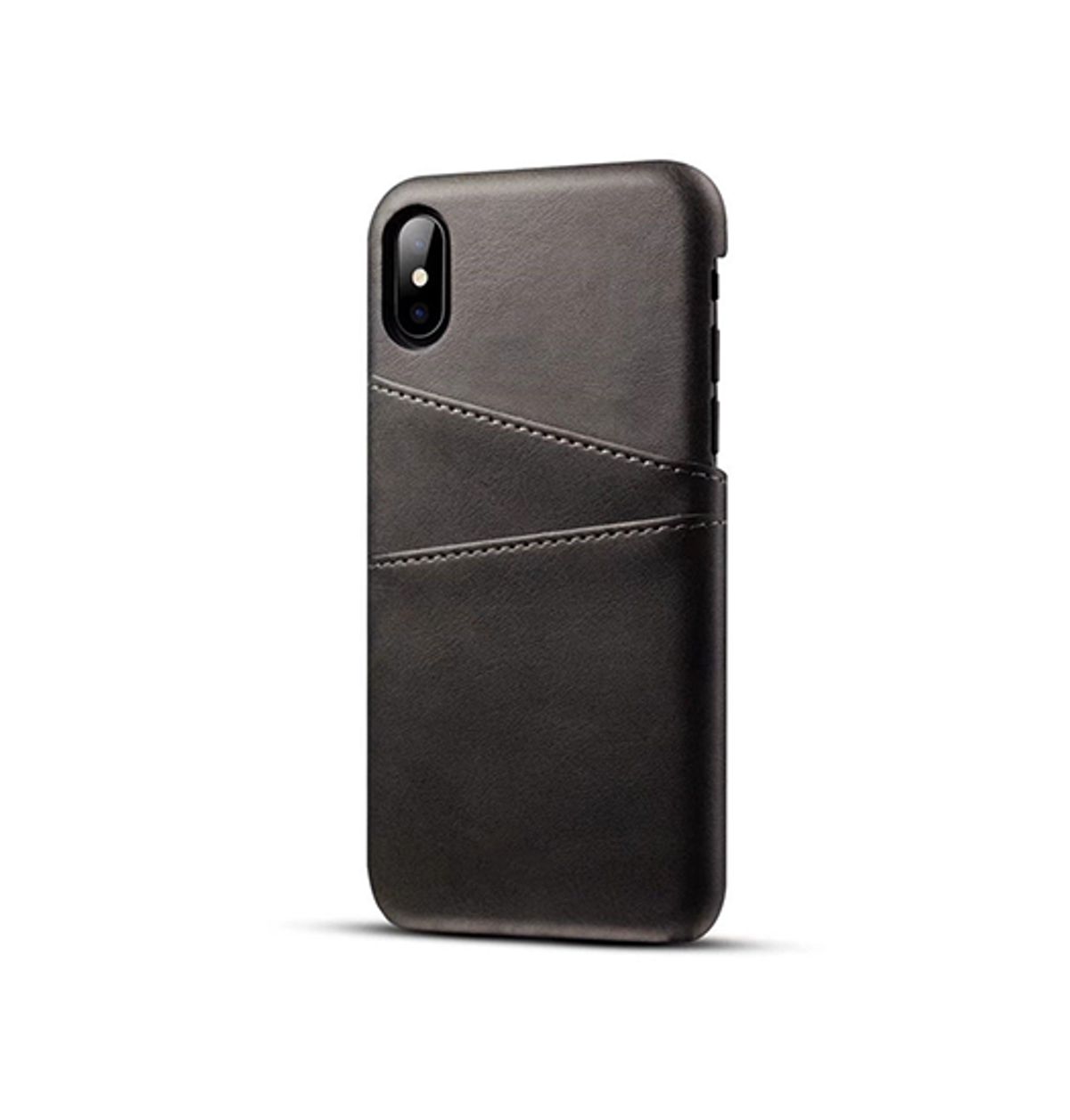 iPhone X/Xs - NX Design Læder Cover M. Kortholder - Sort