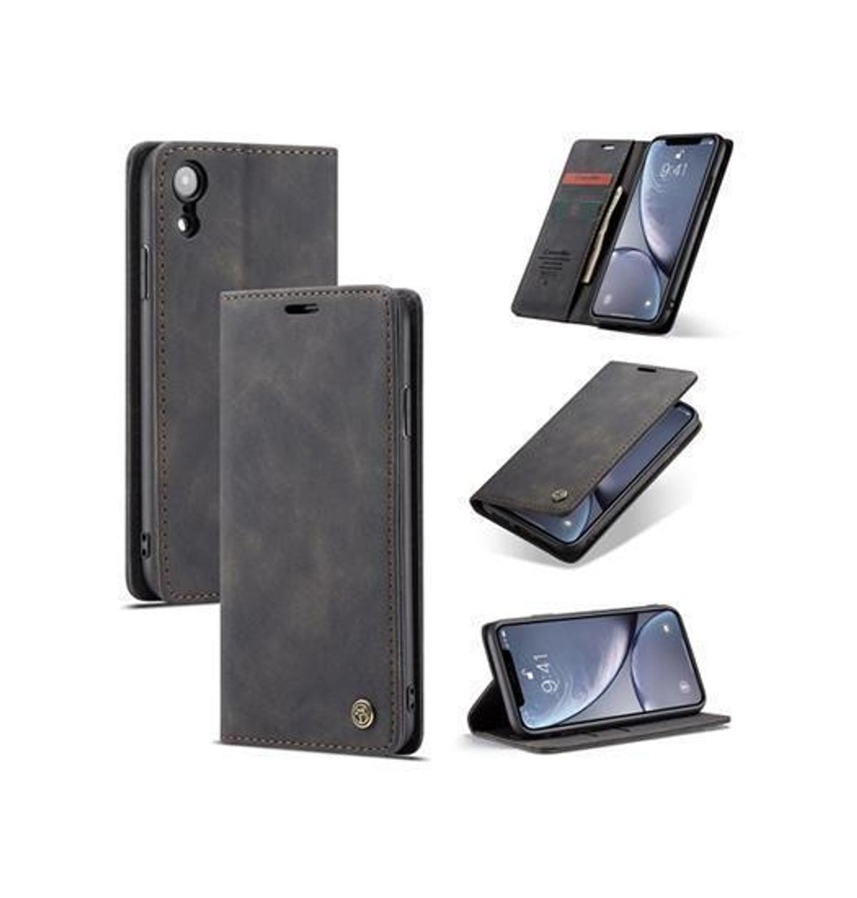 iPhone XR - CaseMe&trade; Noble Læder Etui / Pung - Sort