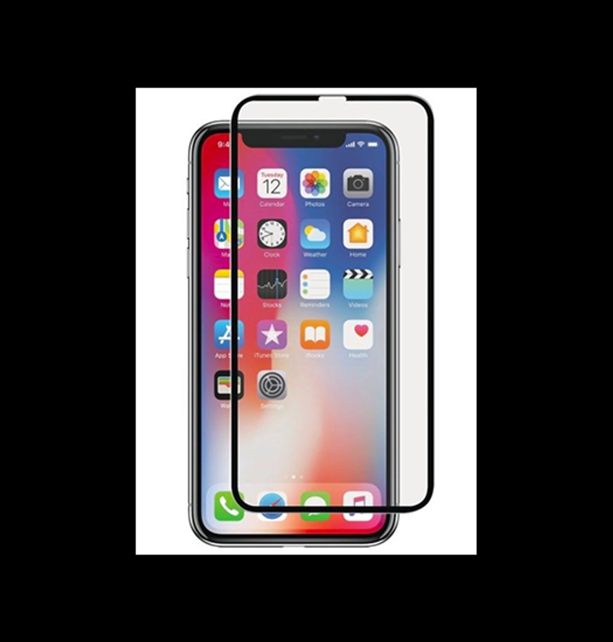 iPhone XS Max - Hoco G1 3D Premium Panserglas - Sort