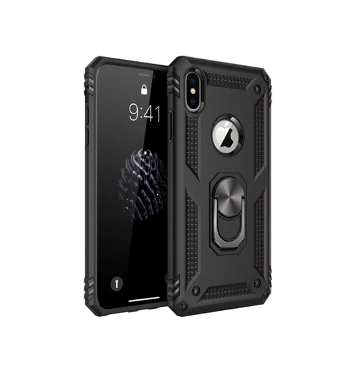 iPhone XS Max - NX Pro&trade; Armor Cover m. Ring Holder - Sort