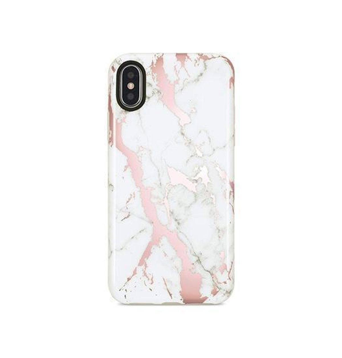 iPhone XS Max - SPARKLE Pilion Marble Cover - Hvid / Rose