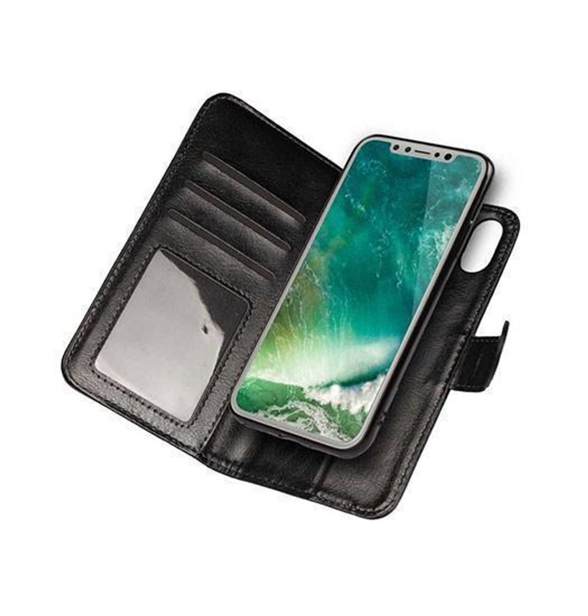 iPhone XS Max - Vintage 2-In-1 Læder Etui M. Aftageligt Cover - Sort/Grå