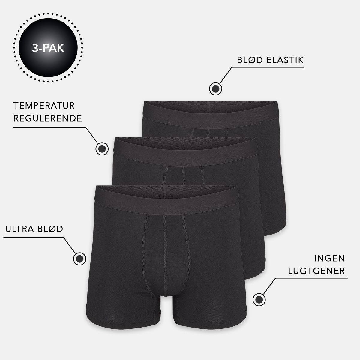 Iq Underwear 3-pack Bambus Boxershorts Black_2x-large