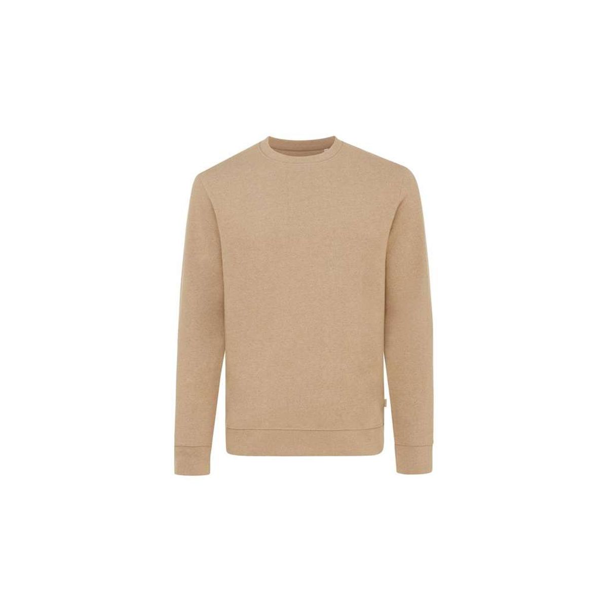 Iqoniq Denali Crew Neck i Ufarvet Genanvendt Bomuld, Heather Brown