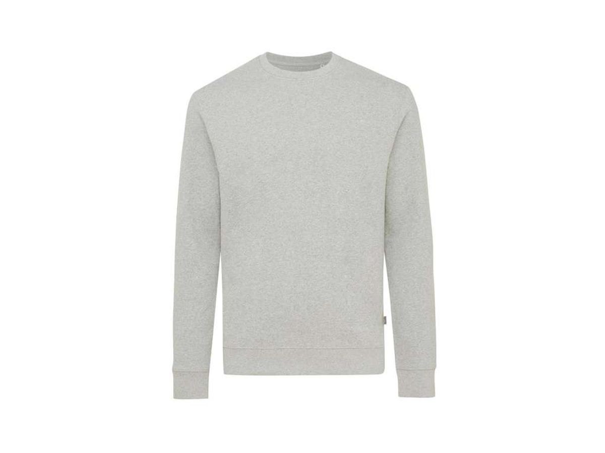 Iqoniq Denali Crew Neck i Ufarvet Genanvendt Bomuld, Heather Grey