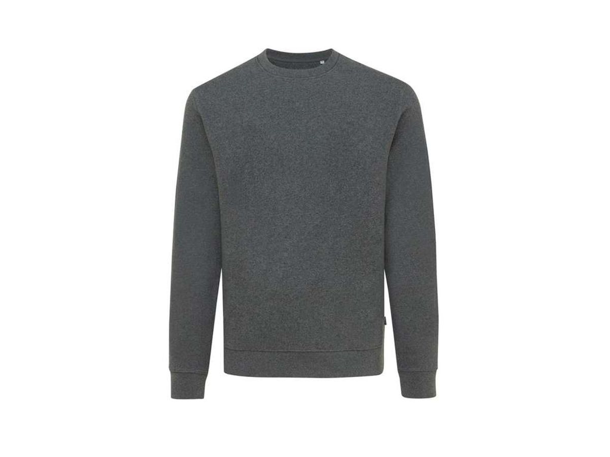 Iqoniq Denali Crew Neck i Ufarvet Genanvendt Bomuld, Ufarvet Antracit