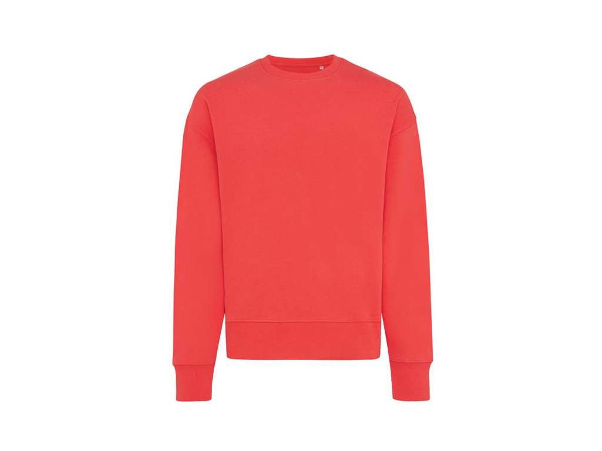 Iqoniq Kruger Afslappet Crew Neck i Genanvendt Bomuld, Luscious red