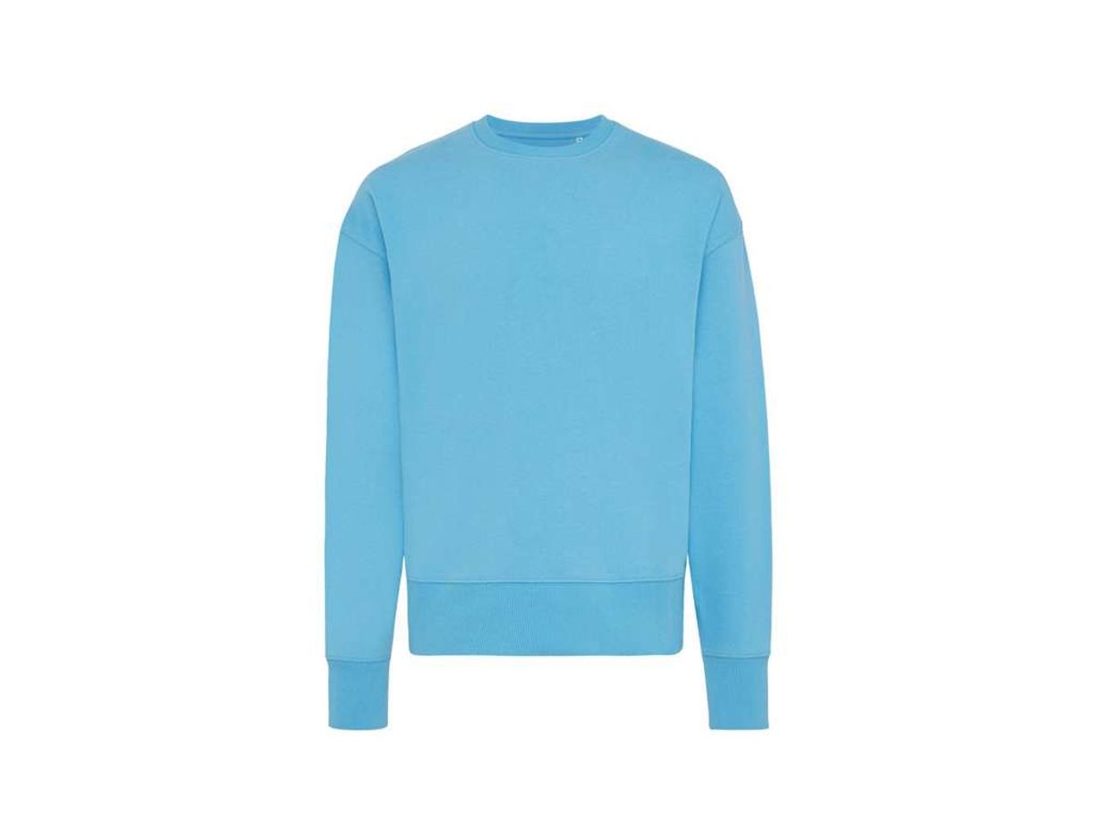 Iqoniq Kruger Afslappet Crew Neck i Genanvendt Bomuld, Tranquil Blue