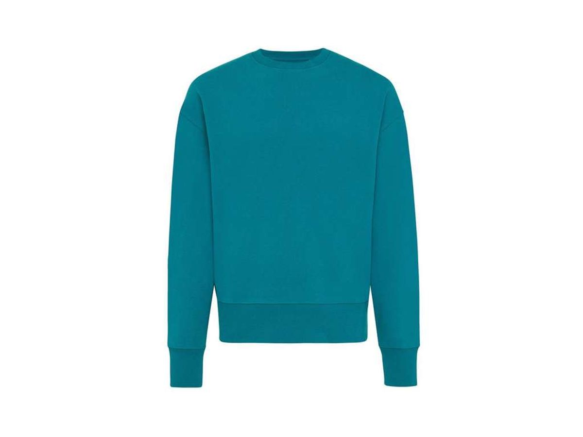 Iqoniq Kruger Afslappet Crew Neck i Genanvendt Bomuld, Verdigris