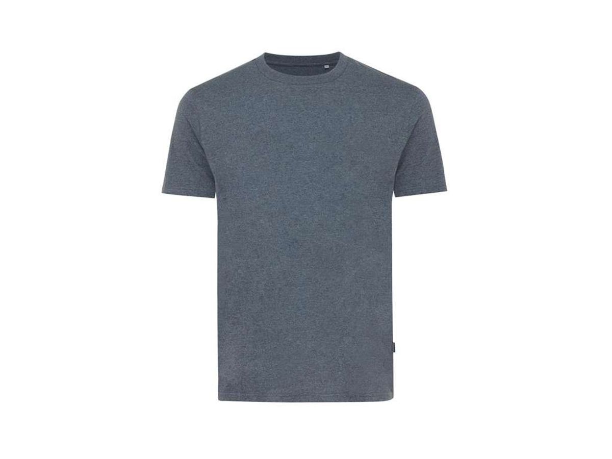 Iqoniq Manuel Ufarvet T-shirt i Genanvendt Bomuld, Heather Navy