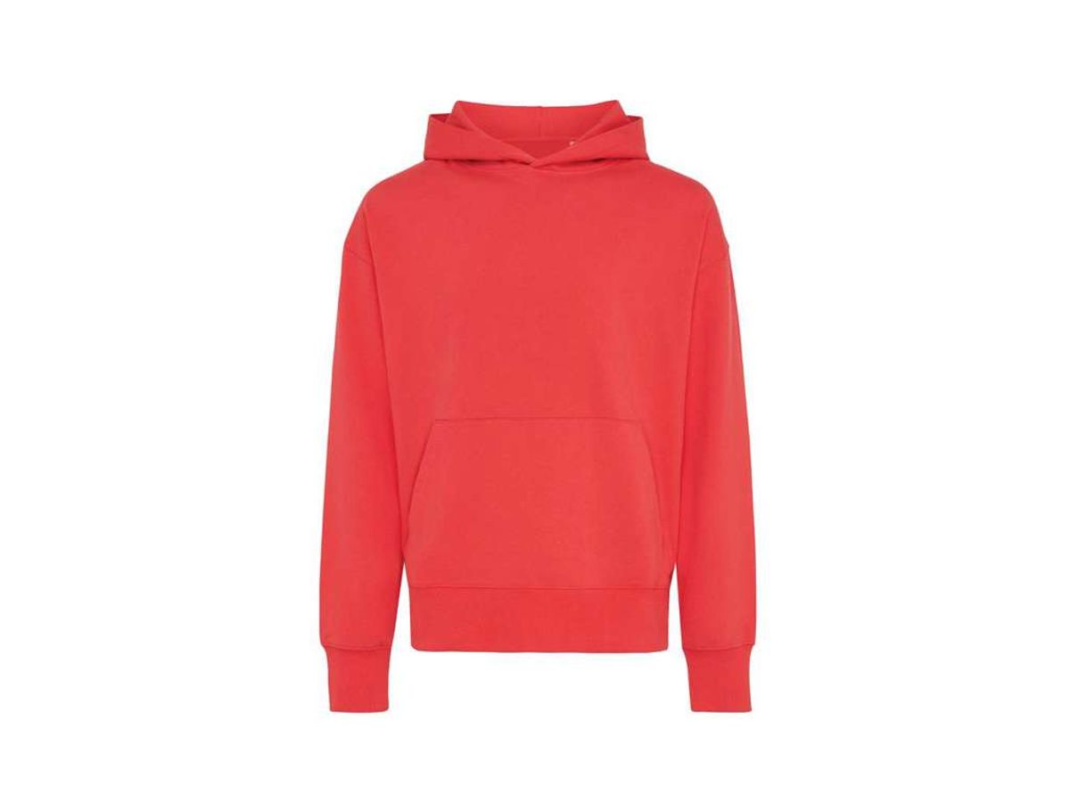 Iqoniq Yoho Afslappet Hoodie i Genanvendt Bomuld, Luscious red