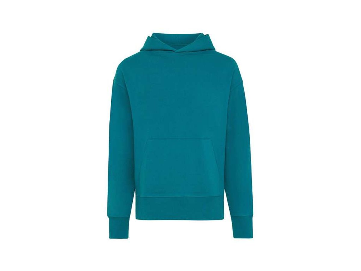 Iqoniq Yoho Afslappet Hoodie i Genanvendt Bomuld, Verdigris