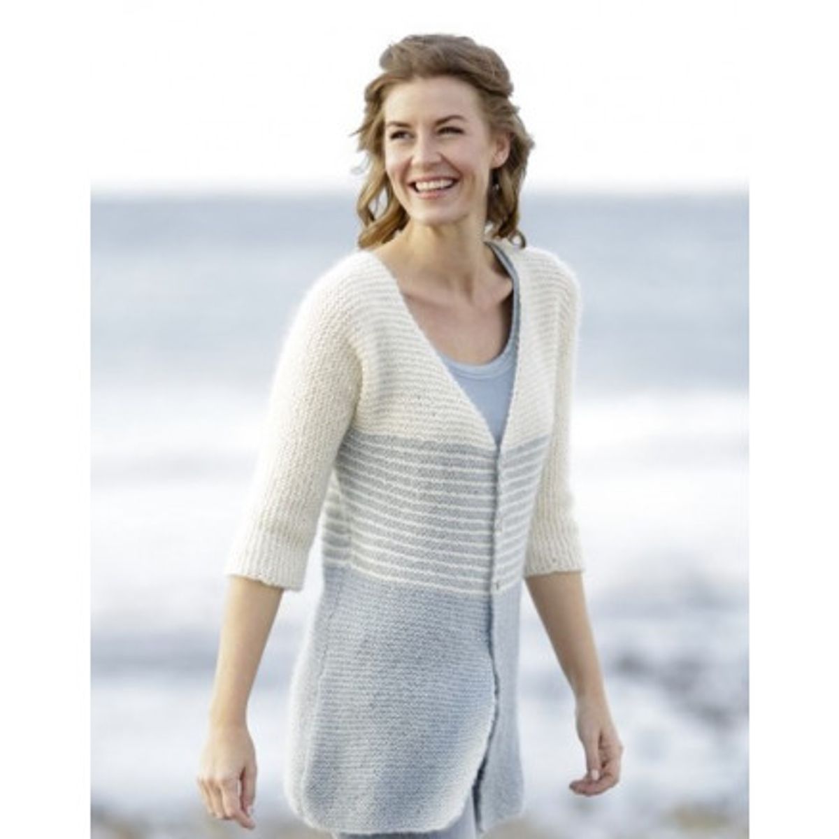 Irish Sea Cardigan by DROPS Design - Jakke Strikkeopskrift str. S - XX - Large