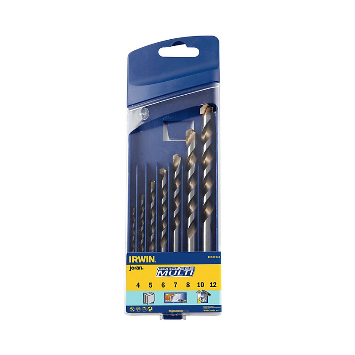 Irwin Universal Cordless borsæt 4 - 12 mm til træ, mursten, plastik mfl. - 7 stk. I kassette