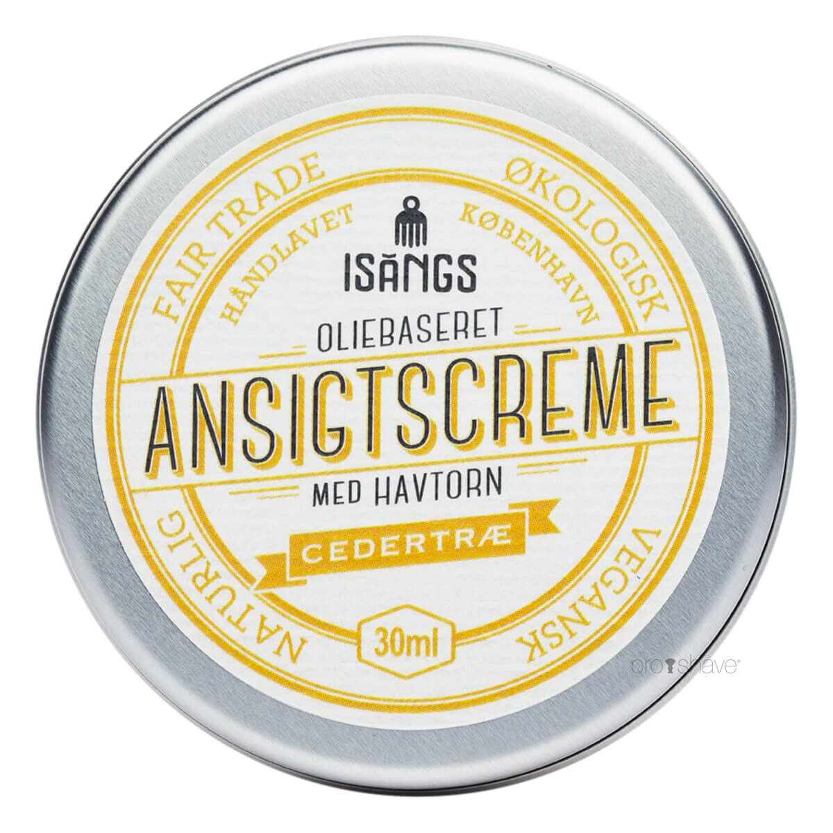 Isangs Ansigtscreme med Havtorn, Cedertræ, 30 ml.