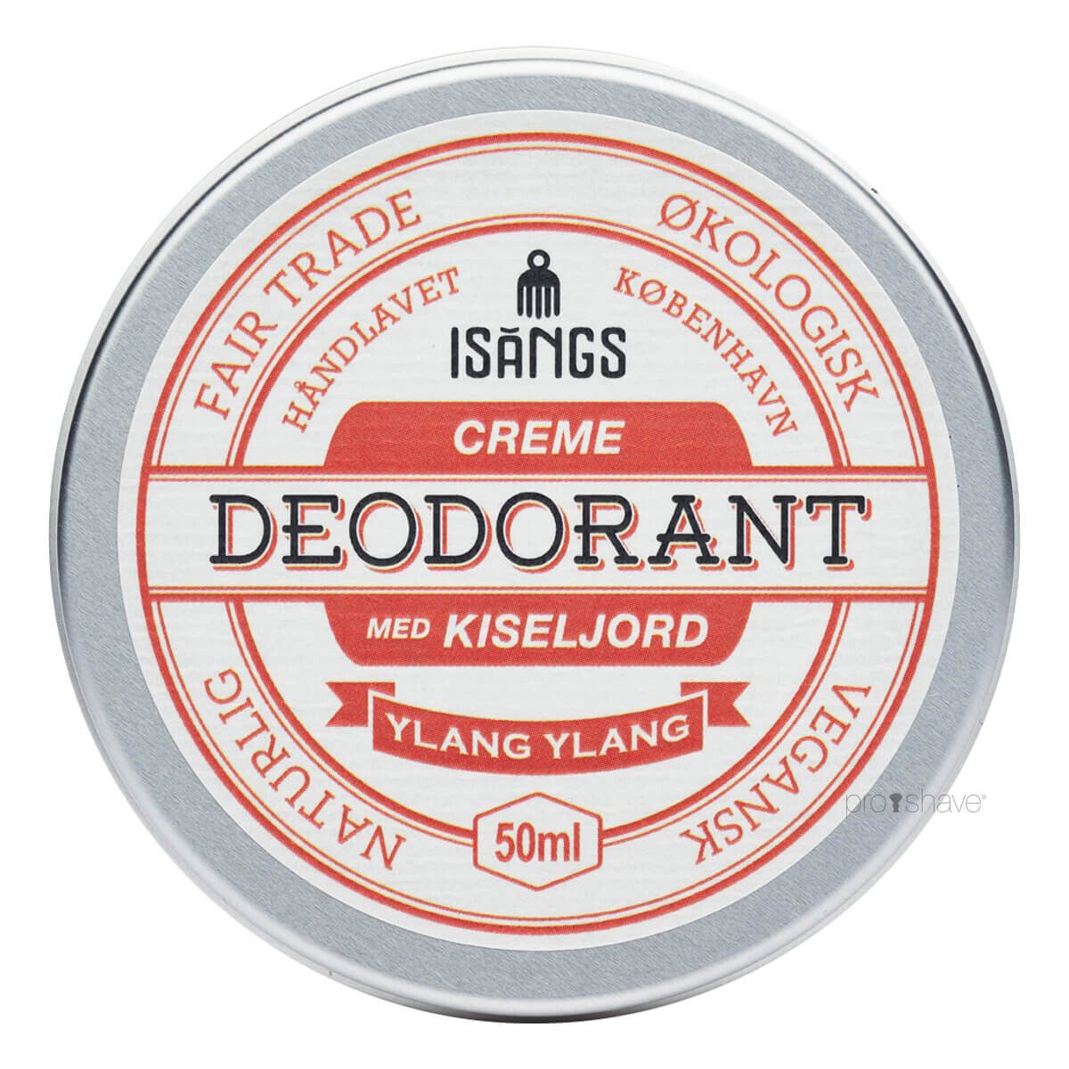 Isangs Creme Deodorant med Kiseljord, Ylang Ylang, 50 ml.