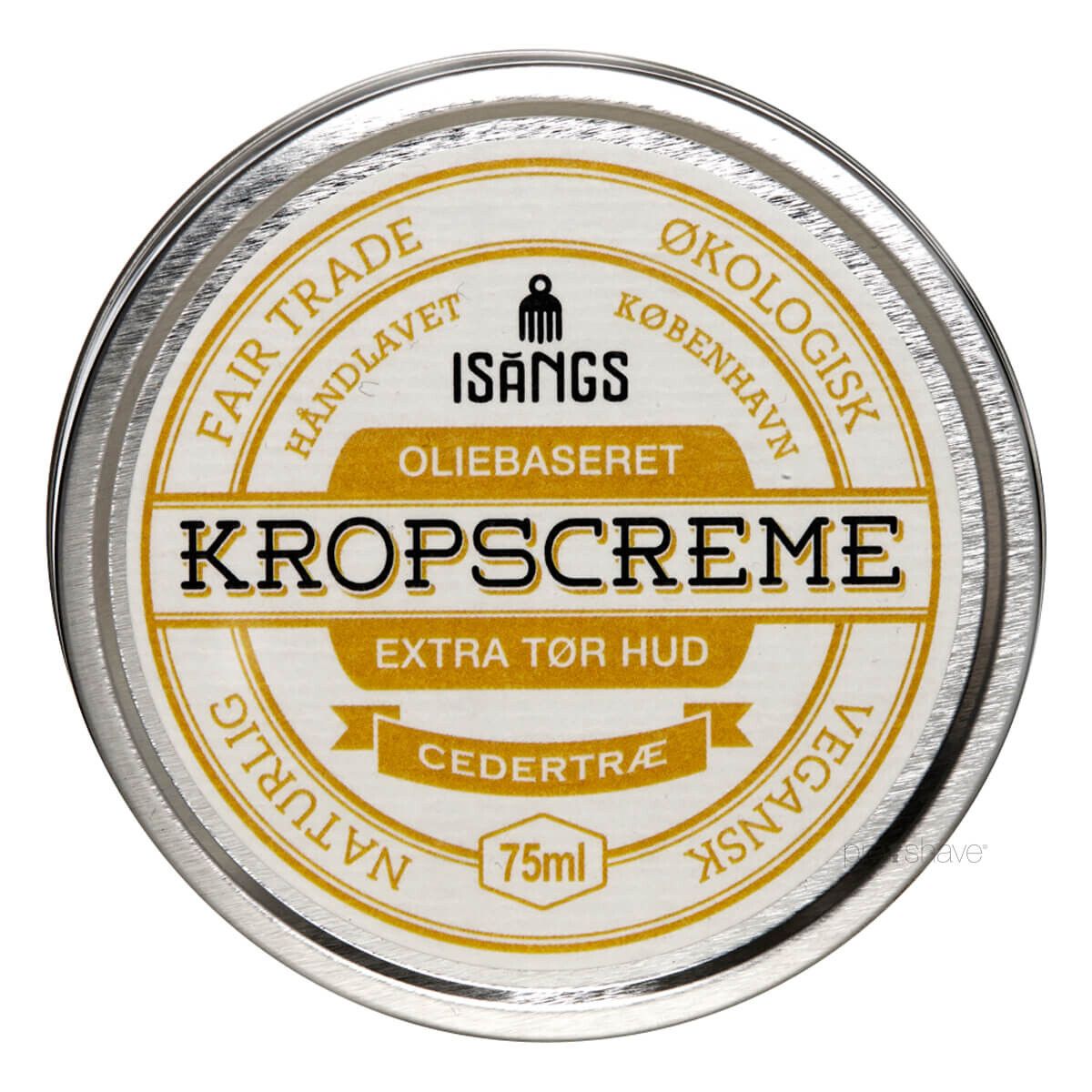 Isangs Kropscreme til Ekstra Tør Hud, Cedertræ, 75 ml.