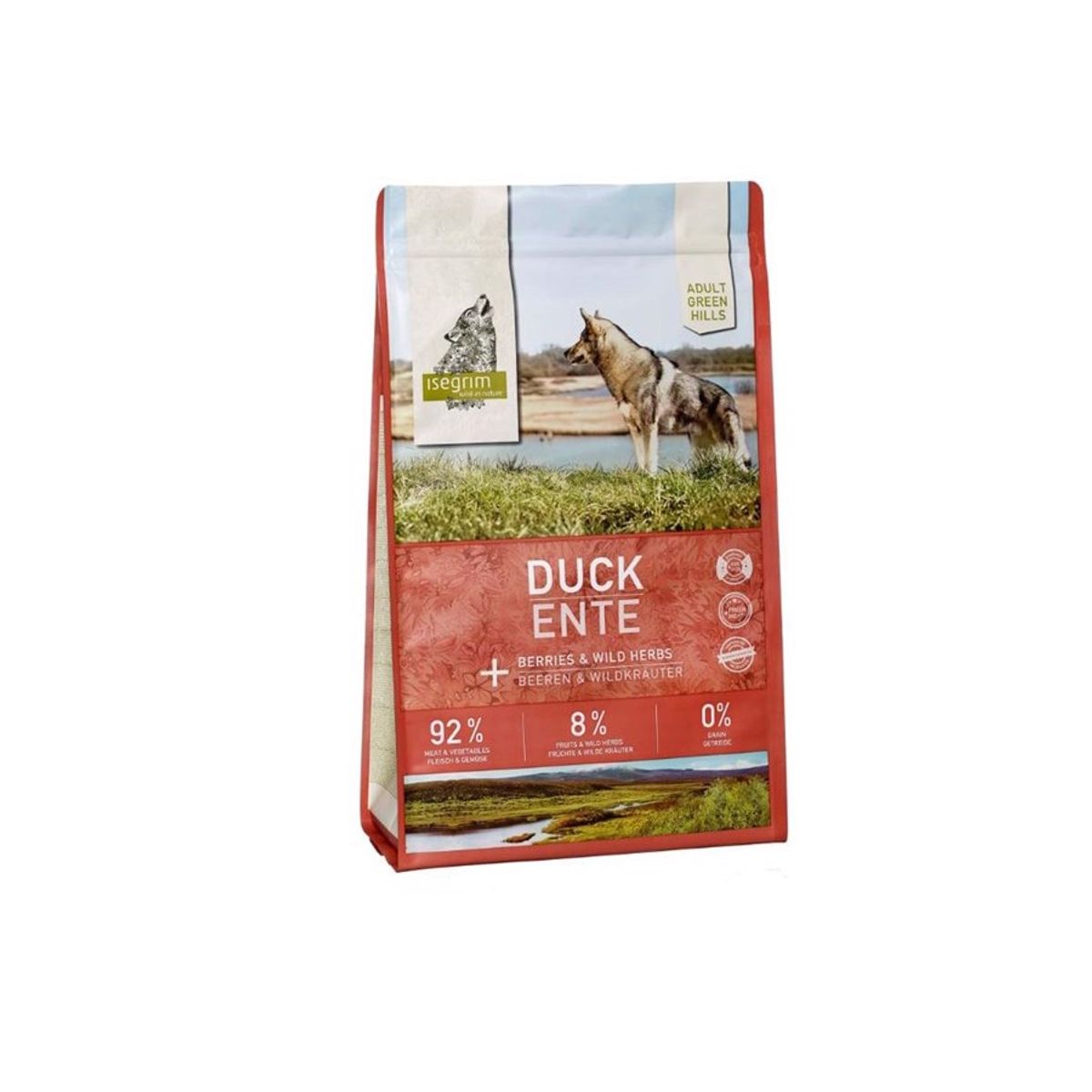 Isegrim Adult Green Hills tørfoder, Duck, 12 kg