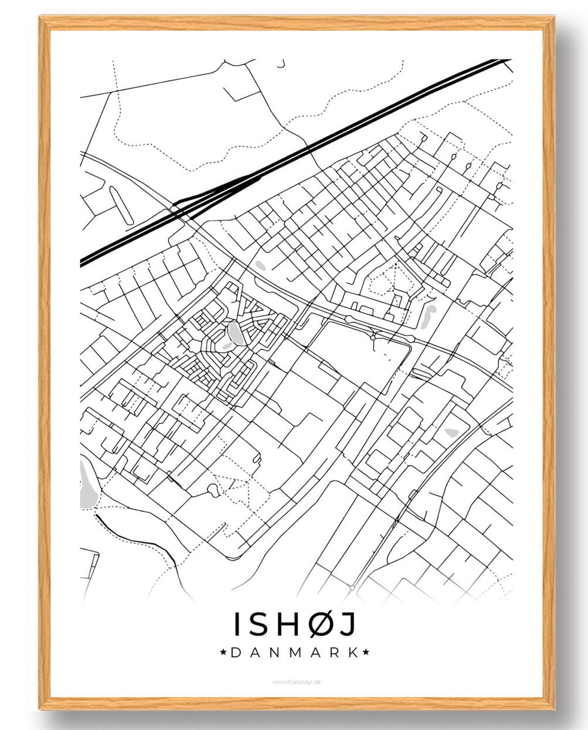 Ishøj by plakat - hvid (Størrelse: L - 50x70cm (B2))