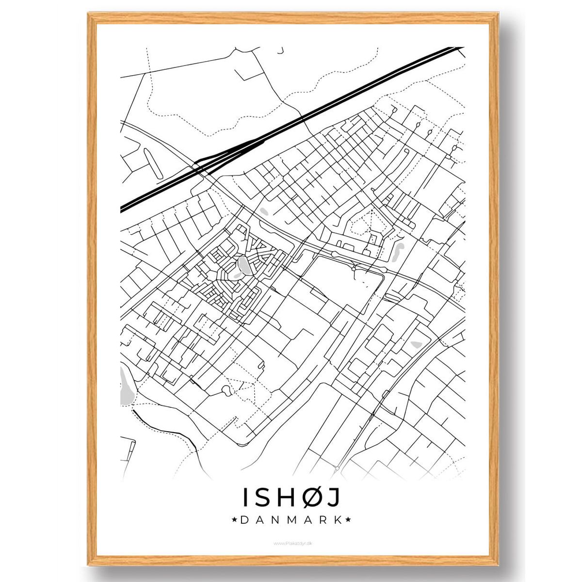 Ishøj by plakat - hvid (Størrelse: S - 21x29,7cm (A4))