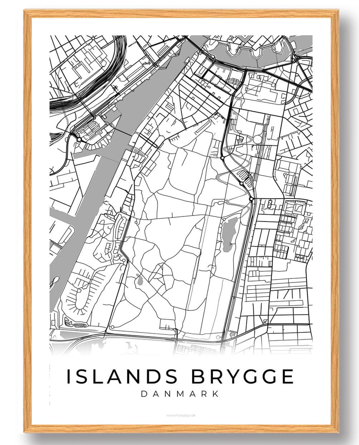 Islands Brygge by plakat - hvid (Størrelse: L - 50x70cm (B2))