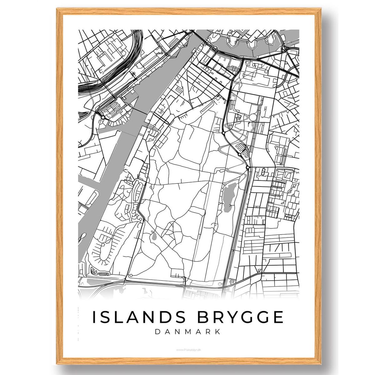 Islands Brygge by plakat - hvid (Størrelse: M - 30x40cm)