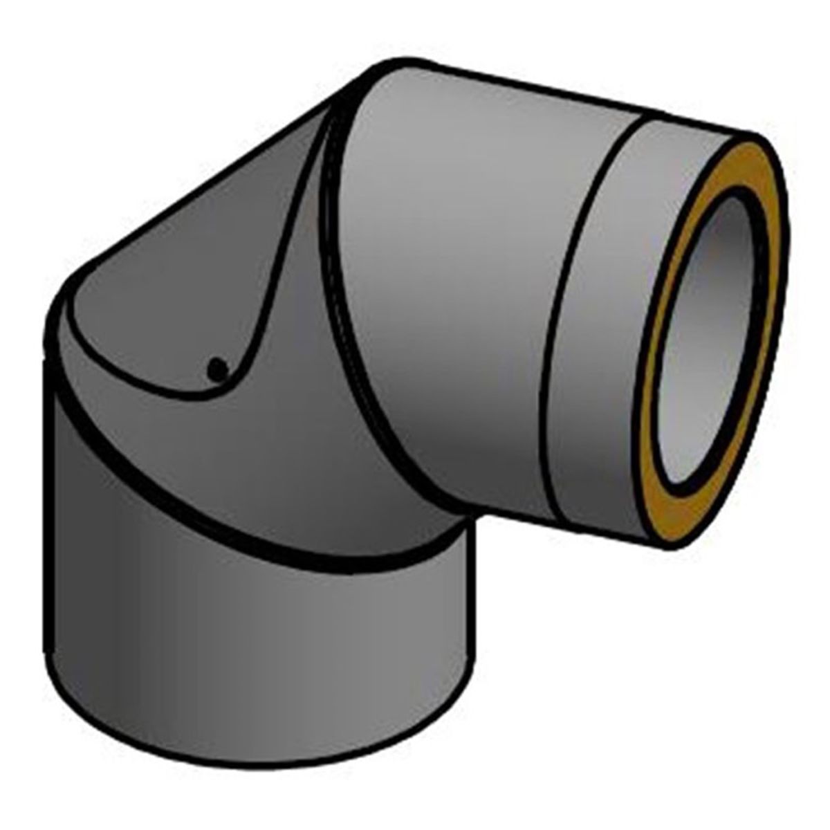 Isoleret bøjning TermaTech 2x45 º Ø150/215 m/renselem