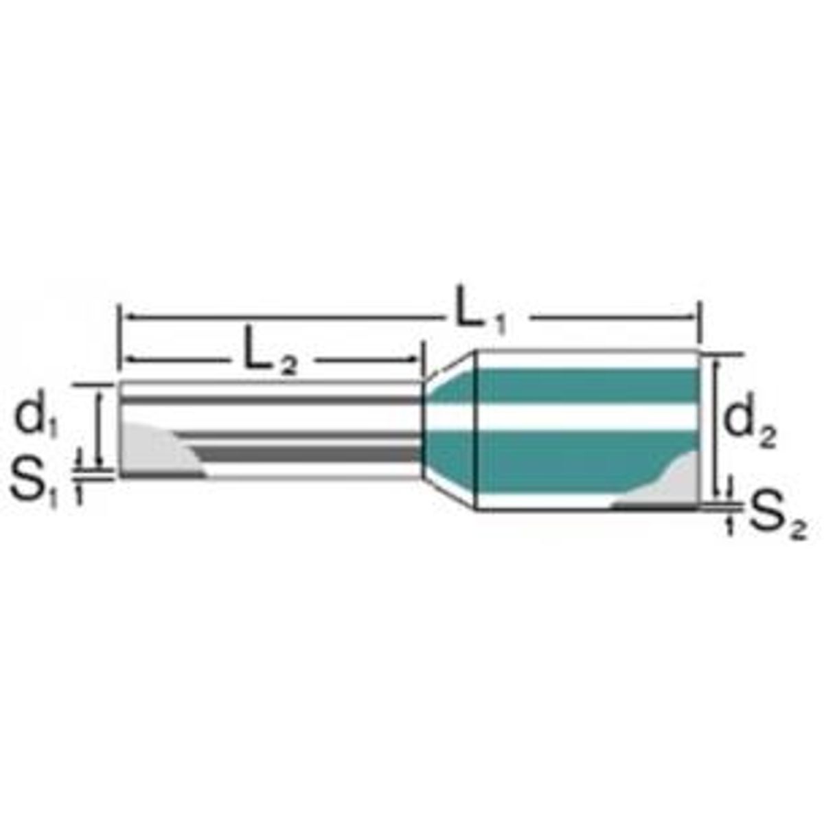 Isoleret ledningstylle rød 1,5 mm ², terminalrør