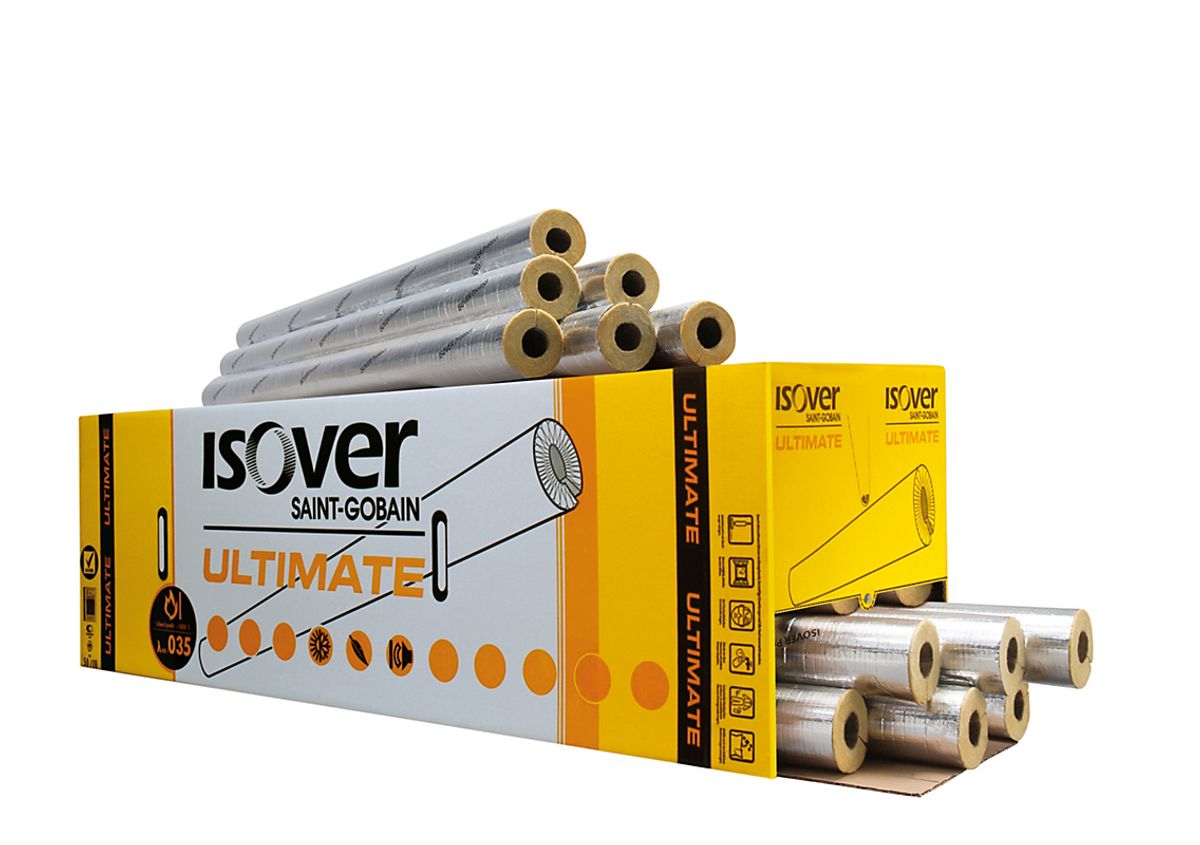 ISOVER Ultimate Protect S1000 rørskål 15 mm med 30 mm isolering. 1,2 mtr. lgd.