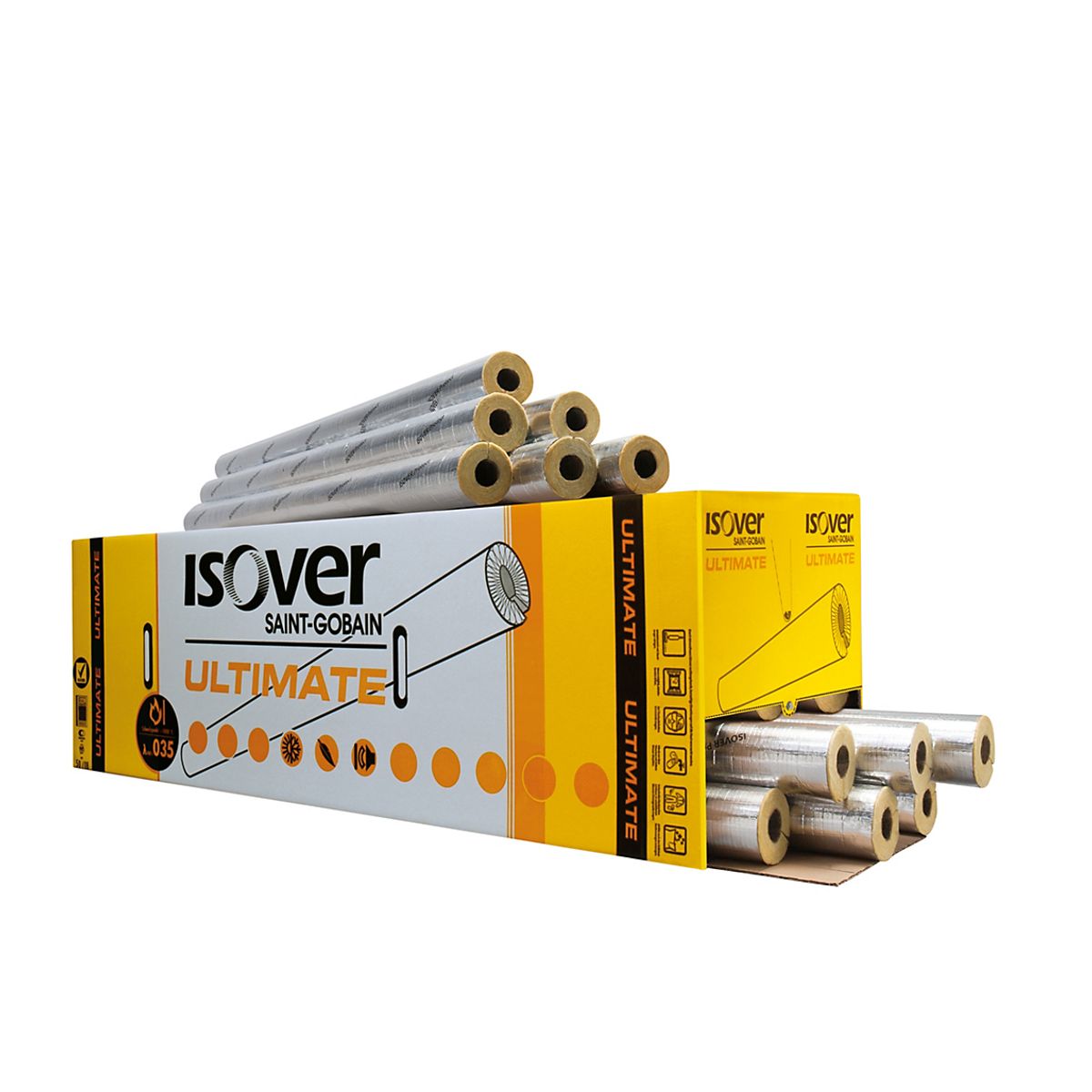 ISOVER Ultimate Protect S1000 rørskål 64 mm med 30 mm isolering. 1,2 mtr. lgd.