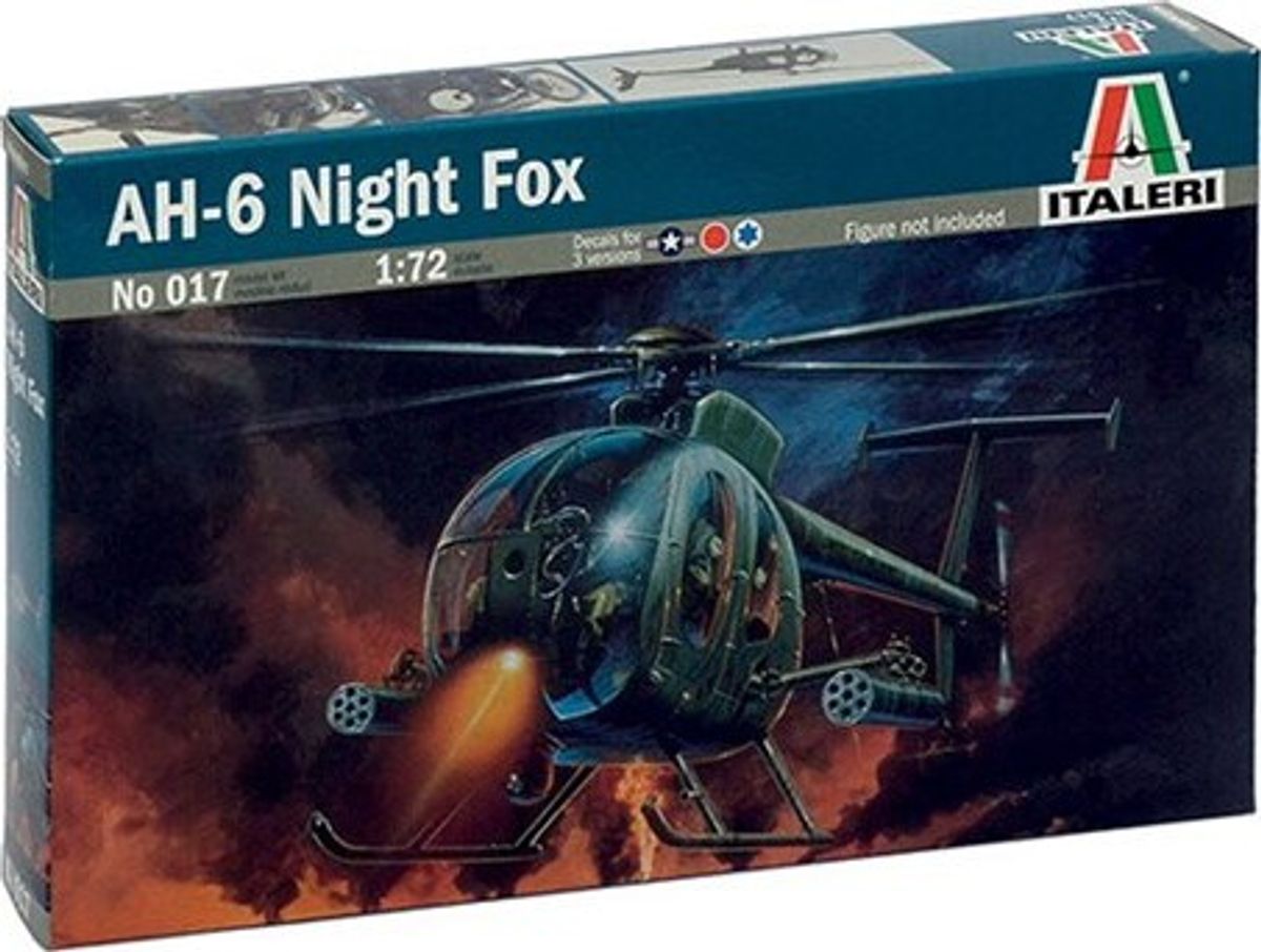 Italeri - Ah-6 Night Fox Helikopter Byggesæt - 1:72 - 0017s