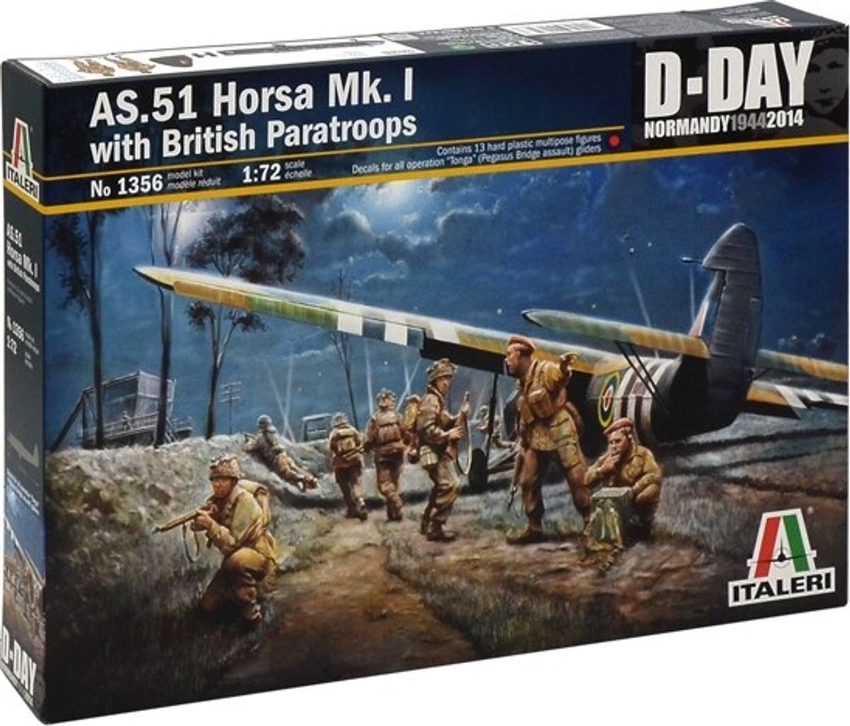 Italeri - As.51 Horsa Mk.i/ii & British Paratroops - 1:72 - 1356s