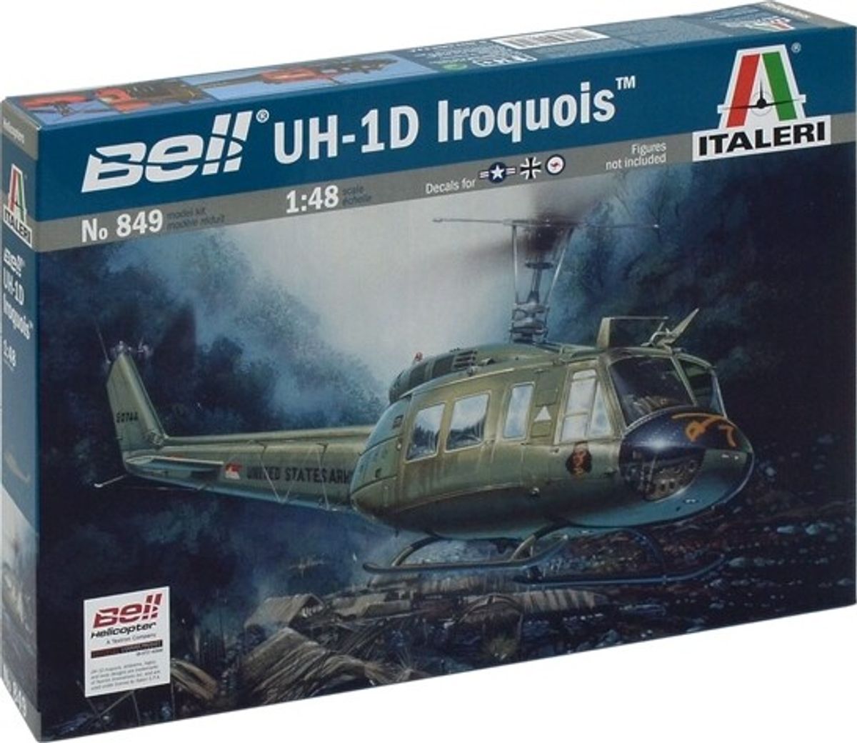 Italeri - Bell - Uh-1d Iroquis Slick Byggesæt - 1:48 - 0849s