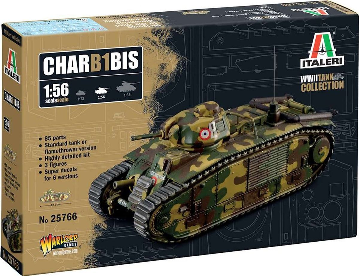 Italeri - Char B1 Bis Tank Byggesæt - 25766