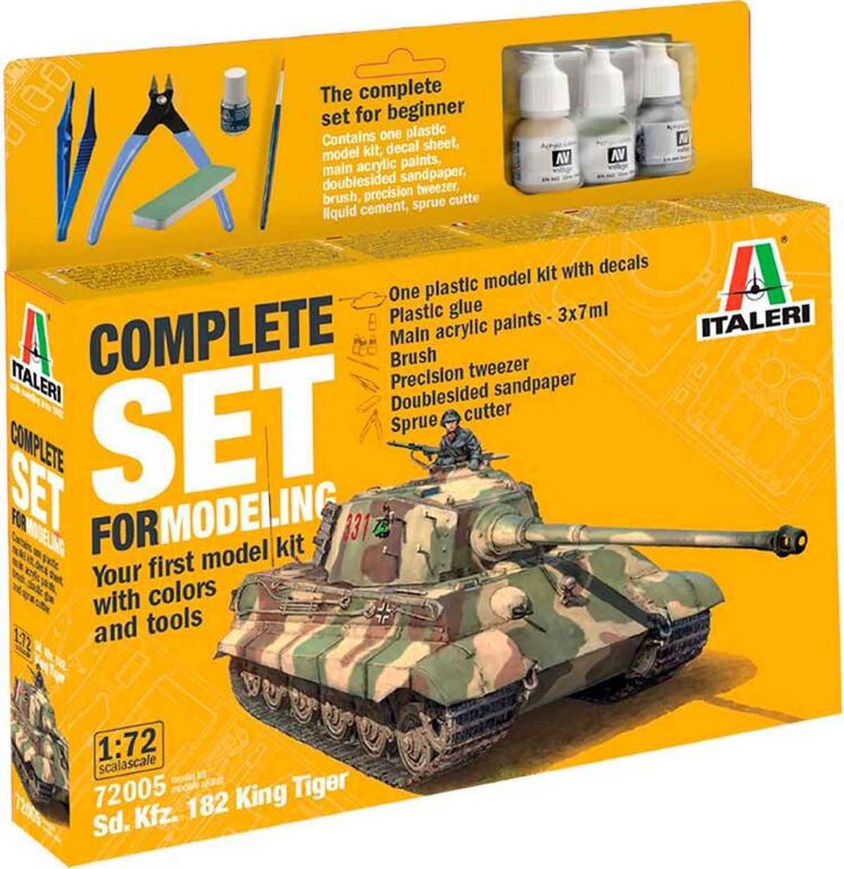 Italeri - Complete Set For Modeling - King Tiger - 1:72 - 72005