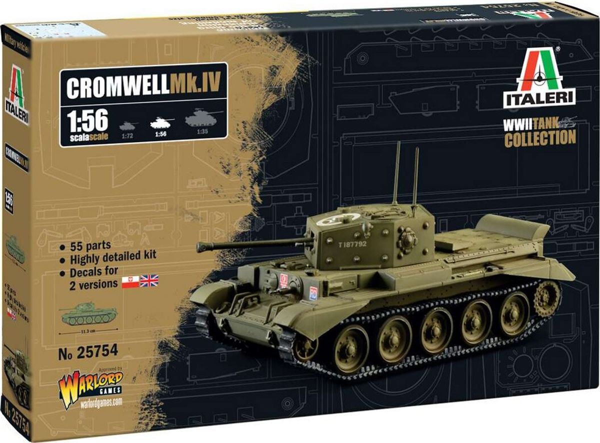 Italeri - Cromwell Mk. Iv Model Tank Byggesæt - 1:56 - 25754