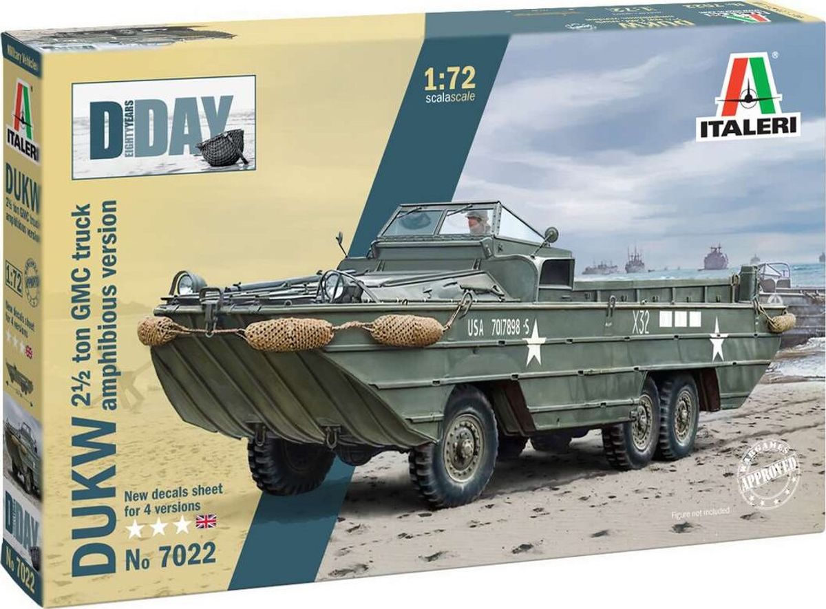 Italeri - D-day - Dukw Amphibious Truck Byggesæt - 1:72 - 7022s