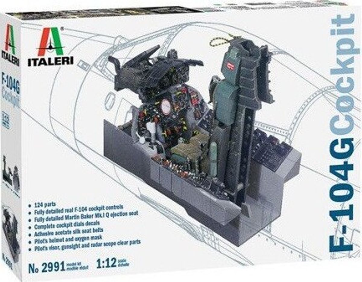 Italeri - F-104g Cockpit Byggesæt - 1:12 - 2991