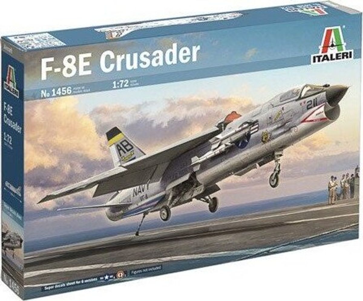 Italeri - F-8e Crusader Model Fly Byggesæt - 1:72 - 1456