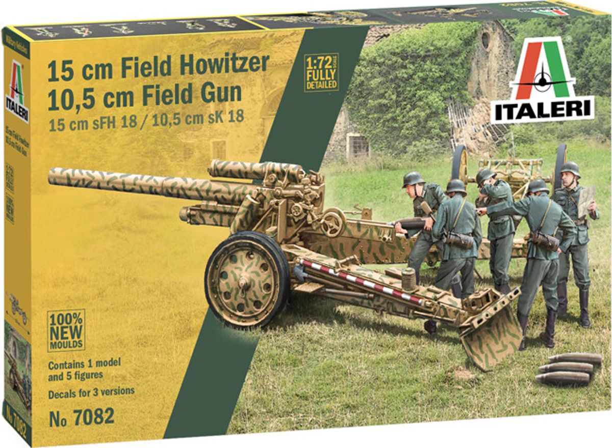 Italeri - Field Howitzer Artillery + Field Gun - 1:72 - 7082