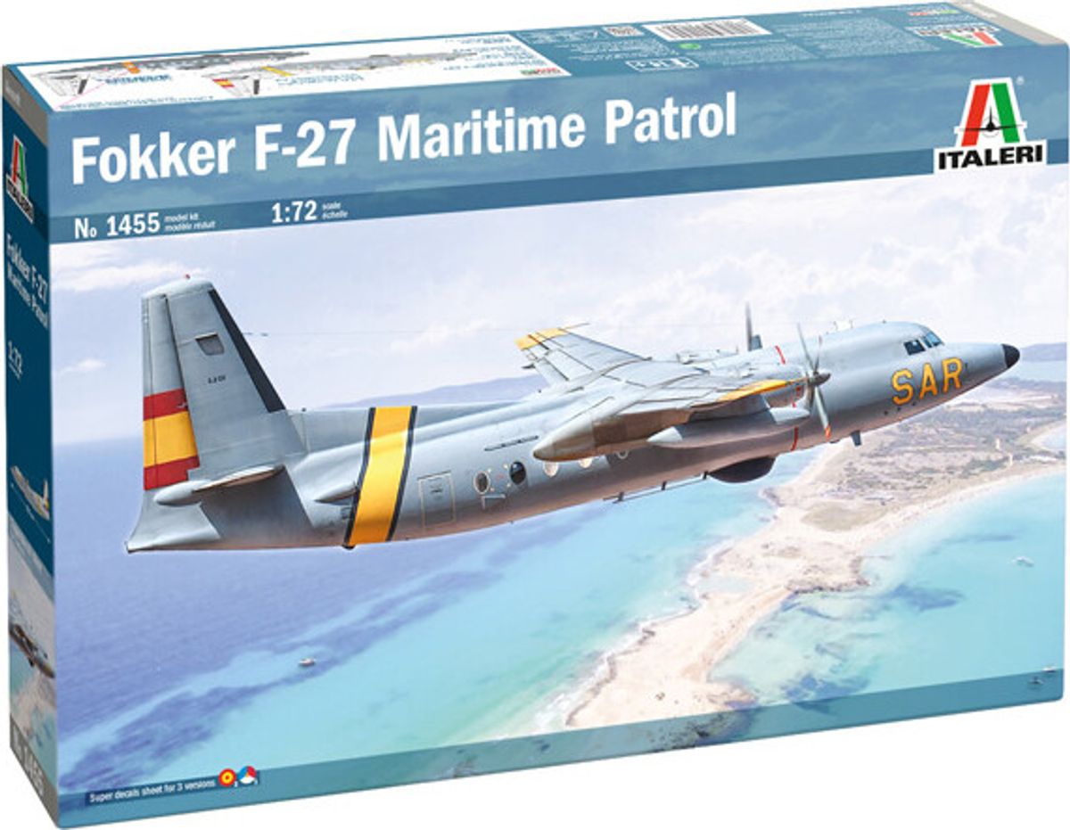 Italeri - Fokker F27 Model Fly Byggesæt - 1:72 - 1455